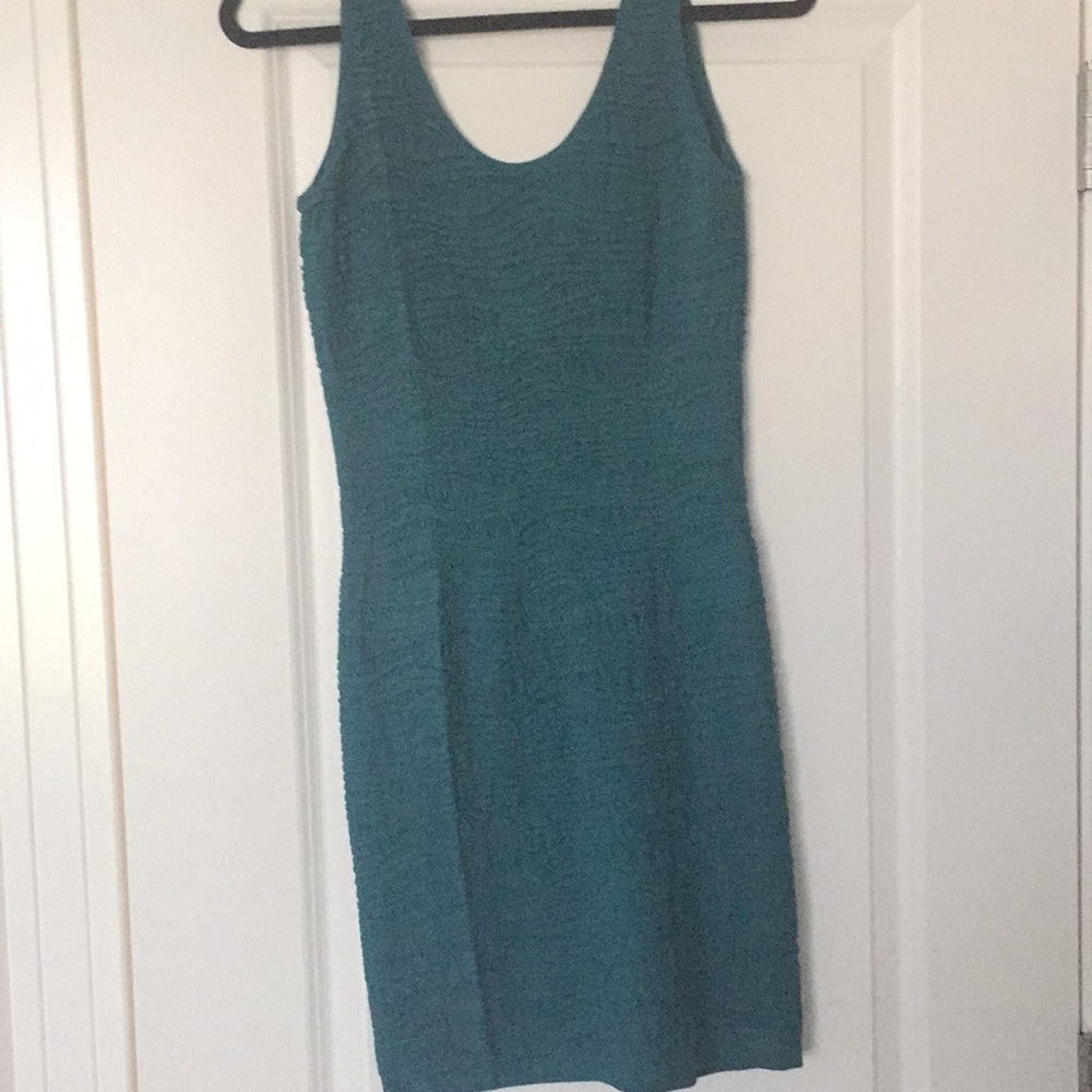 Form fitting stretch  green dress